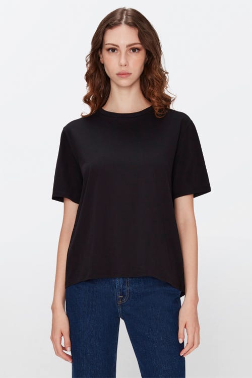 7 For all Mankind - Cross Back Tee Cotton Black
